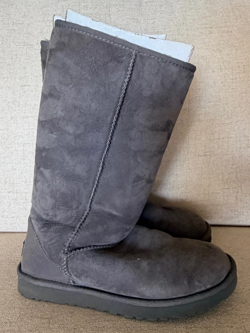 Gently Used - in Excellent Condition- UGG Tall Suede Boot - Charcoal - Size 8